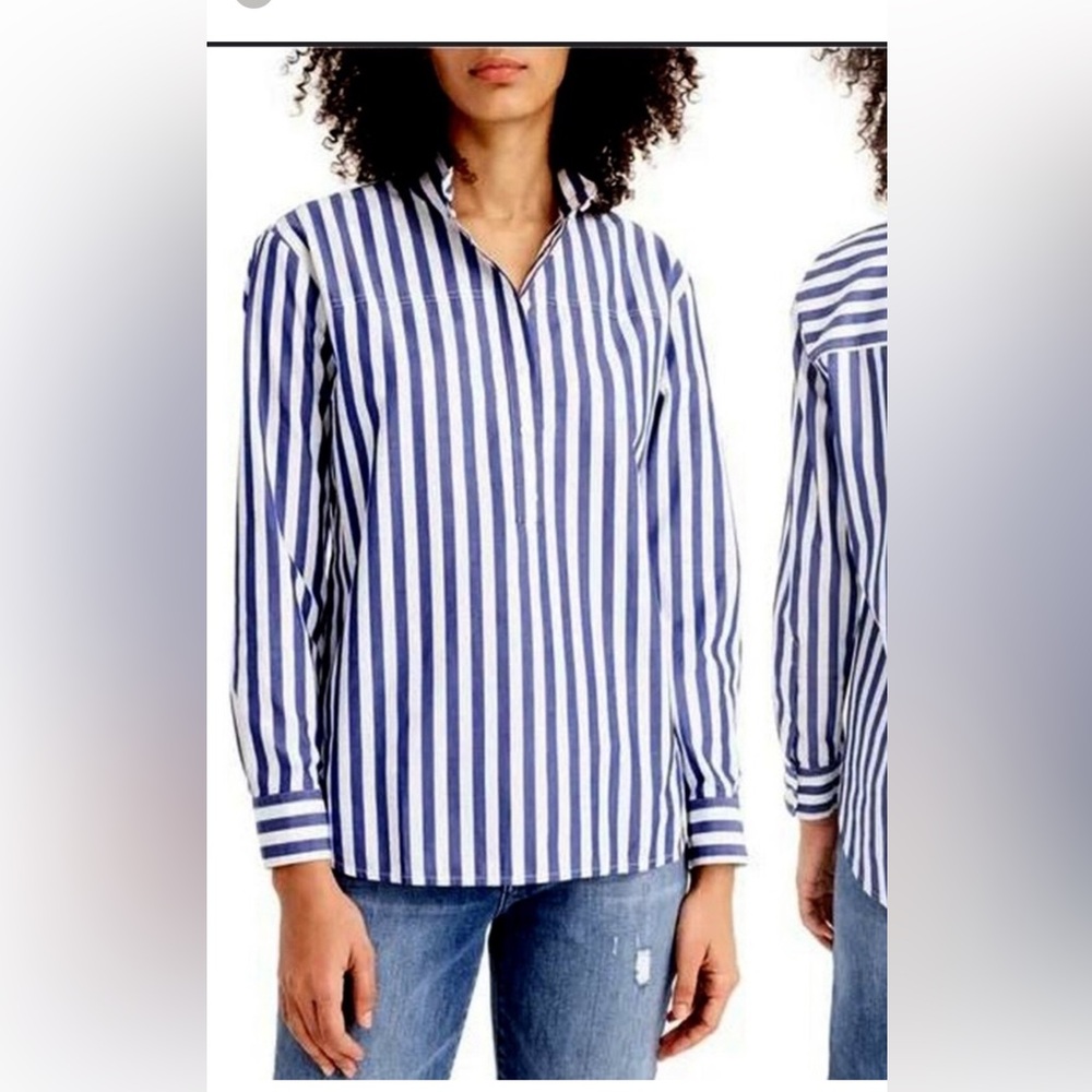 Jcrew blue  and White Striped women’s Shirt